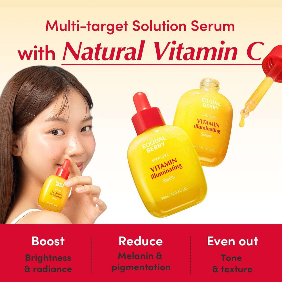 Equalberry Glow Vitamin Serum for skin brightening and spot correction – 30ml