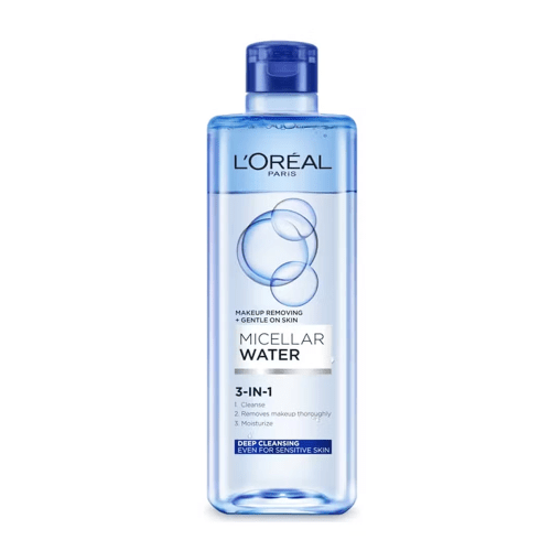 L'Oréal Paris 3-in-1 Micellar Water, a cleanser and makeup remover.