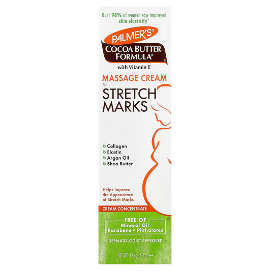 كريم تدليك لعلامات التمدد من بالمرز، 4.4 أونصة (125 جم) Cocoa Butter Formula،
