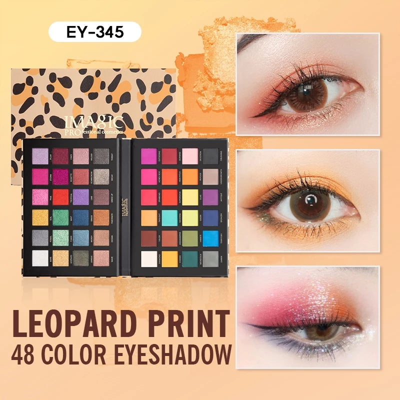 Professional eyeshadows from IMAGIC, Professional Cosmetics model, containing 48 different colors, both matte and glossy.