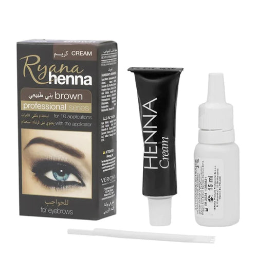Riyanna Henna Cream Dye for Eyebrows Natural Brown - 30ml