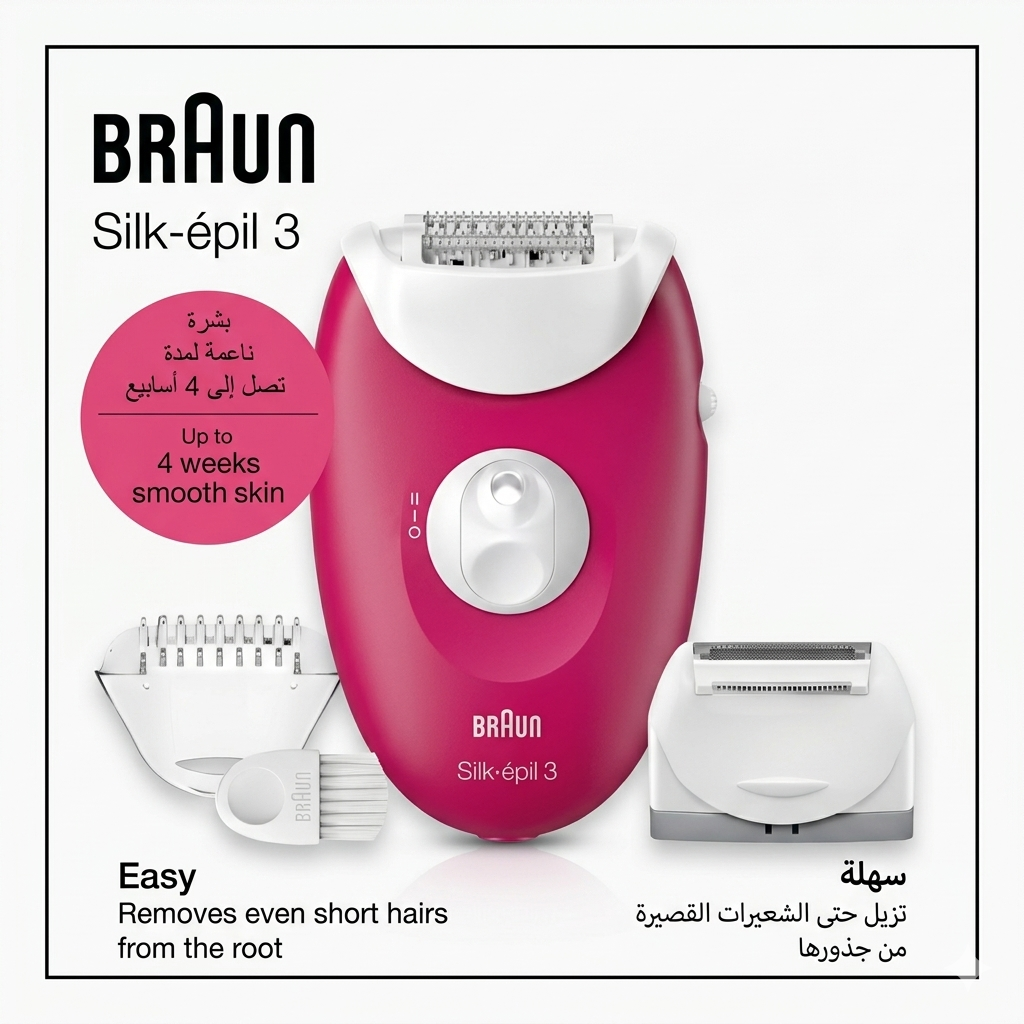 The Braun Silk-épil 3 epilator is your perfect companion for silky smooth skin with ease and comfort.