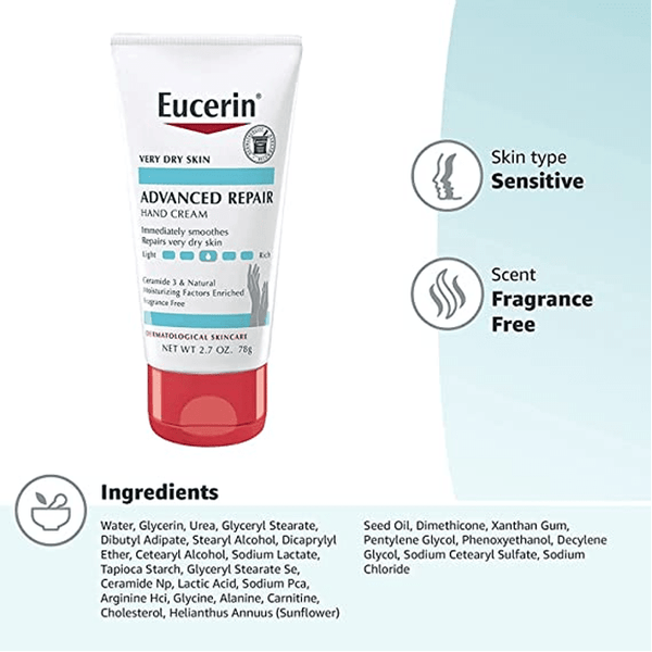 Eucerin Advanced Repair Hand Cream for Severely Dry Skin - 78g