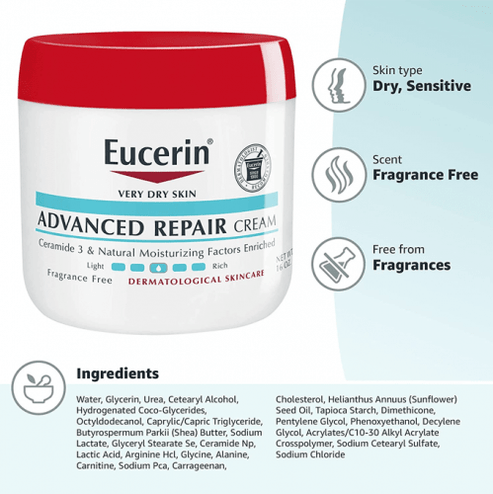Eucerin Advanced Repair Cream for Very Dry Skin - 454g