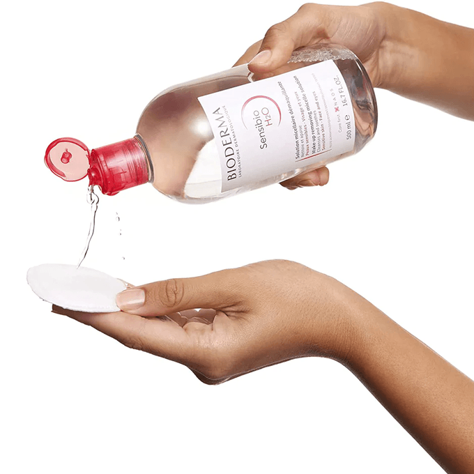 Bioderma Sensibio H2O Micellar Water, a cleanser and makeup remover specifically designed for sensitive skin.