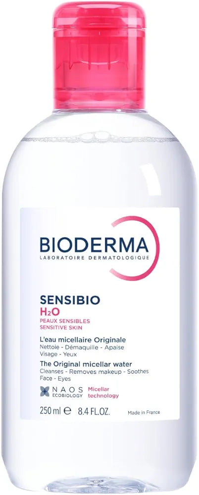 Bioderma Sensibio H2O Micellar Water, a cleanser and makeup remover specifically designed for sensitive skin.
