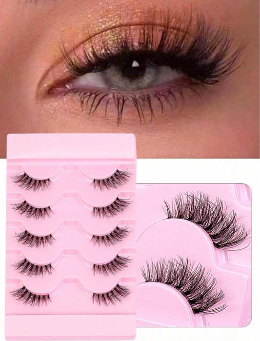 5 Pairs Natural Cat Eye False Eyelashes