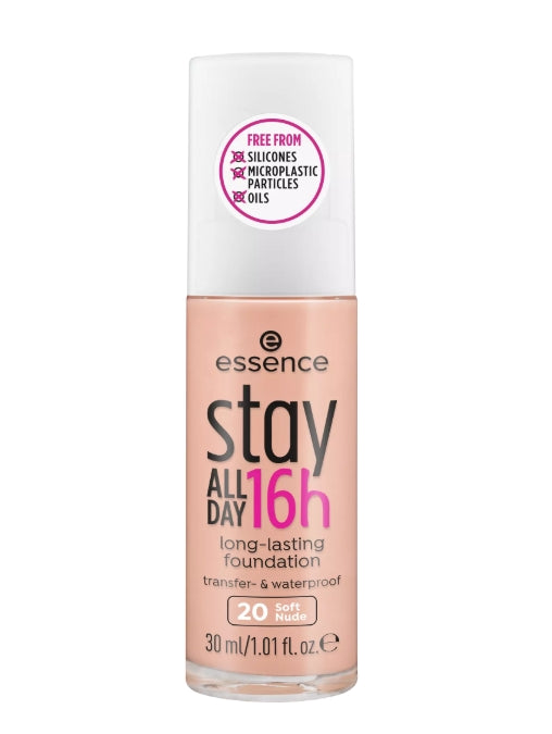 stay ALL DAY 16h long-lasting Foundation كريم أساس يدوم طويلا مع ملمس مقاوم للماء لنهاية ناعمة وغير لامعة