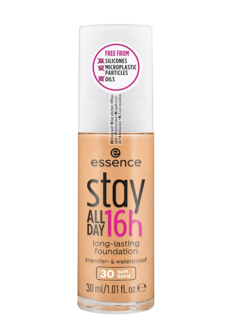 stay ALL DAY 16h long-lasting Foundation كريم أساس يدوم طويلا مع ملمس مقاوم للماء لنهاية ناعمة وغير لامعة