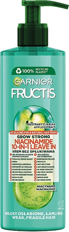 Garnier Fructis Grow Strong 10-in-1 Leave-In Cream، كريم لتصفيف وتقوية الشعر الضعيف والقابل للتكسر