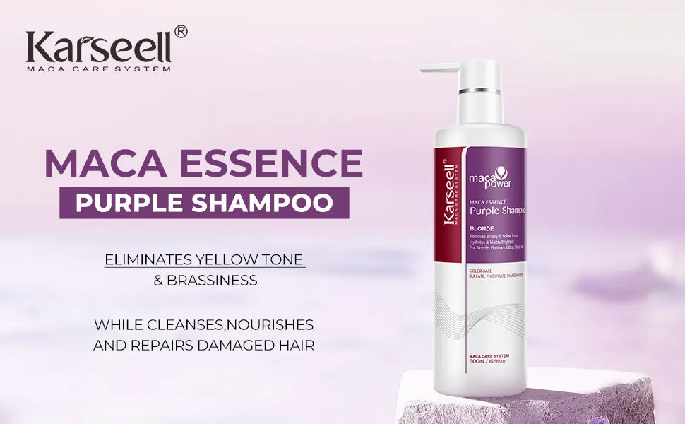 شامبو كارسيل بيربل الأرجواني 500مل Karseell Maca Power Essence Purple Shampoo