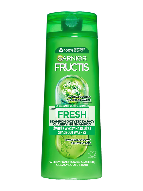 Garnier Fructis Purifying Shampoo for Oily Hair with Salicylic Acid and Cucumber Extract, 250ml