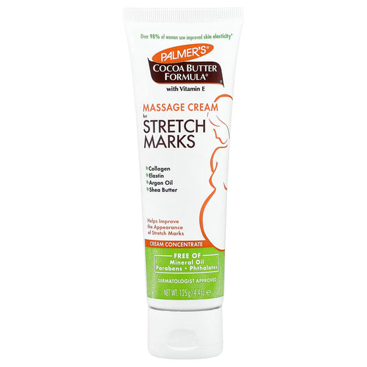 كريم تدليك لعلامات التمدد من بالمرز، 4.4 أونصة (125 جم) Cocoa Butter Formula،