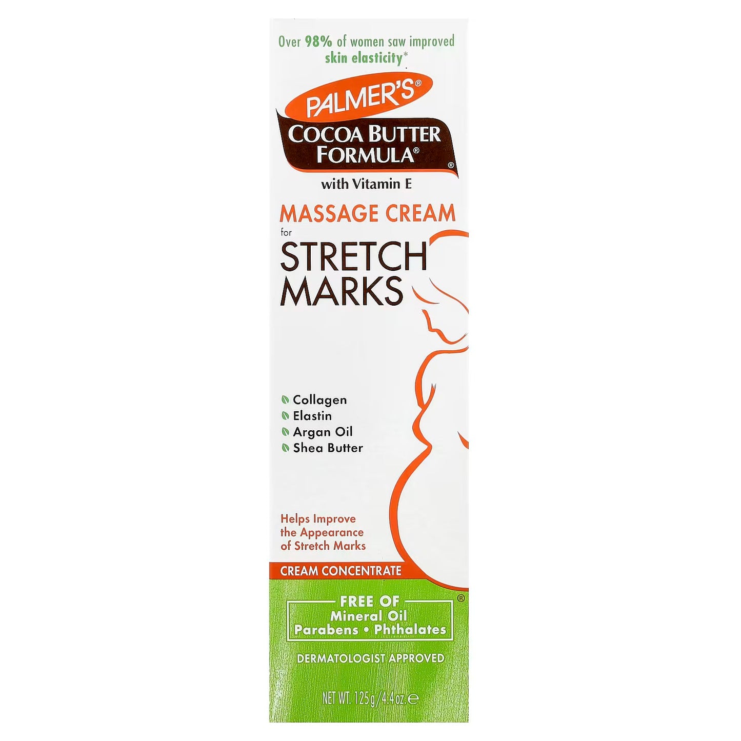 كريم تدليك لعلامات التمدد من بالمرز، 4.4 أونصة (125 جم) Cocoa Butter Formula،