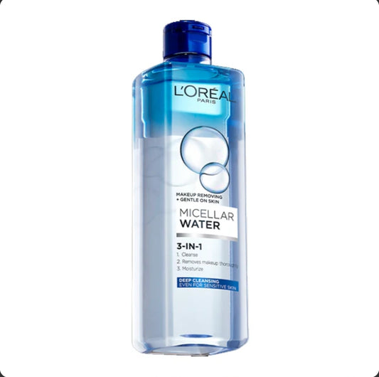 L'Oréal Paris 3-in-1 Micellar Water, a cleanser and makeup remover.