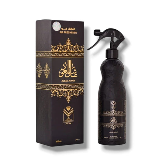معطر جو ومفروشات "عاشق العود" من إنتاج شركة الماس للعطور.