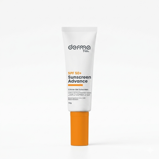 واقي  Derma Pella Sunscreen Advance SPF 50+هو واقي شمس بتركيبة "كريم-جل"